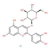 CAS: 7084-24-4 | BIB6297 | 2-(3,4-Dihydroxyphenyl)-3-(beta-D-glucopyranosyloxy)-5,7-dihydroxy-1-benzopyrylium chloride