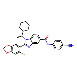CAS:2100284-59-9 | BISN0058 | 2-(6-Bromo-1,3-benzodioxol-5-yl)-N-(4-cyanophenyl)-1-[(1S)-1-cyclohexylethyl]benzimidazole-5-carboxamide