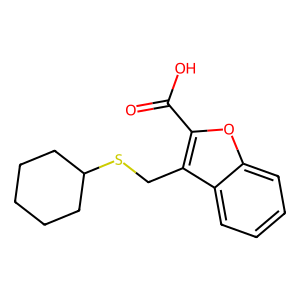 CAS: 568559-40-0 | OR1054901 | 3-((Cyclohexylthio)methyl)benzofuran-2-carboxylic acid