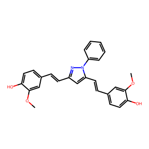 CAS: 828911-76-8 | OR1055599 | 4,4'-((1-Phenyl-1H-pyrazole-3,5-diyl)bis(ethene-2,1-diyl))bis(2-methoxyphenol)