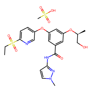 CAS: 1137916-97-2 | OR1073914 | (S)-3-((6-(Ethylsulfonyl)pyridin-3-yl)oxy)-5-((1-hydroxypropan-2-yl)oxy)-N-(1-methyl-1H-pyrazol-3-yl)benzamide methanesulfonate