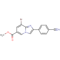 CAS:2197056-59-8 | OR111425 | Methyl 8-bromo-2-(4-cyanophenyl)imidazo[1,2-a]pyridine-6-carboxylate