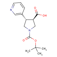 CAS:1212132-10-9 | OR12534 | trans-4-(Pyridin-3-yl)pyrrolidine-3-carboxylic acid, N-BOC protected