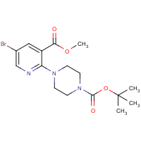 CAS:1000018-22-3 | OR15478 | Ethyl 5-bromo-2-piperazin-1-ylpyridine-3-carboxylic acid, N4-BOC protected