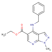CAS:160034-51-5 | OR18065 | Ethyl 4-(benzylamino)-1-methyl-1H-pyrazolo[3,4-b]pyridine-5-carboxylate