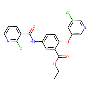 CAS:239081-04-0 | OR21605 | ethyl 5-{[(2-chloro-3-pyridyl)carbonyl]amino}-2-[(5-chloro-3-pyridyl)oxy]benzoate
