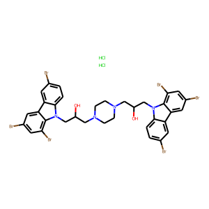 CAS:254980-71-7 | OR22587 | 1-{4-[2-hydroxy-3-(1,3,6-tribromo-9H-carbazol-9-yl)propyl]piperazino}-3-(1,3,6-tribromo-9H-carbazol-