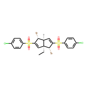 CAS:1379823-34-3 | OR22757 | 1,4-dibromo-2,5-di[(4-chlorophenyl)sulphonyl]-3a-ethyl-6a-methyl-1,3a,4,6a-tetrahydropentalene
