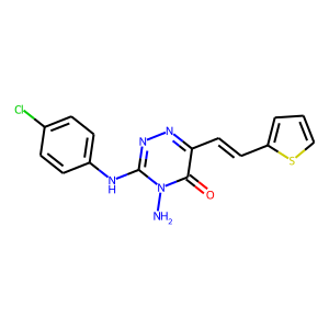 CAS:257869-80-0 | OR22863 | 4-amino-3-(4-chloroanilino)-6-[2-(2-thienyl)vinyl]-1,2,4-triazin-5(4H)-one