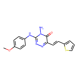 CAS:257869-81-1 | OR22864 | 4-amino-3-(4-methoxyanilino)-6-[2-(2-thienyl)vinyl]-1,2,4-triazin-5(4H)-one