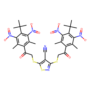 CAS:258347-82-9 | OR23428 | 3,5-di({2-[4-(tert-butyl)-2,6-dimethyl-3,5-dinitrophenyl]-2-oxoethyl}thio)isothiazole-4-carbonitrile