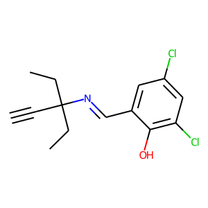 CAS:260410-65-9 | OR23443 | 2,4-dichloro-6-{[(1,1-diethylprop-2-ynyl)imino]methyl}phenol