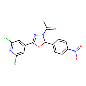 CAS:261765-02-0 | OR23483 | 1-[5-(2,6-dichloro-4-pyridyl)-2-(4-nitrophenyl)-2,3-dihydro-1,3,4-oxadiazol-3-yl]ethan-1-one
