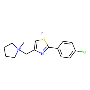 CAS:646497-44-1 | OR23580 | 1-{[2-(4-chlorophenyl)-1,3-thiazol-4-yl]methyl}-1-methyltetrahydro-1H-pyrrolium iodide