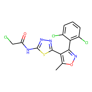 CAS:646989-74-4 | OR23666 | 2-chloro-N-{5-[3-(2,6-dichlorophenyl)-5-methylisoxazol-4-yl]-1,3,4-thiadiazol-2-yl}acetamide
