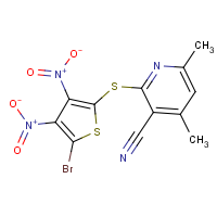 CAS: 680579-89-9 | OR23732 | 2-[(5-bromo-3,4-dinitro-2-thienyl)thio]-4,6-dimethylnicotinonitrile