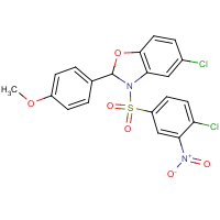 CAS:648409-13-6 | OR24093 | 5-chloro-3-[(4-chloro-3-nitrophenyl)sulphonyl]-2-(4-methoxyphenyl)-2,3-dihydro-1,3-benzoxazole