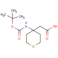 CAS:946761-08-6 | OR2671 | [4-Amino(tetrahydro-2H-thiopyran-4-yl)]acetic acid, N-BOC protected