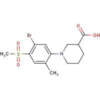 CAS: 1000018-36-9 | OR2741 | 1-[5-Bromo-2-methyl-4-(methylsulphonyl)phenyl]piperidine-3-carboxylic acid