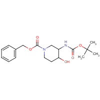 CAS: 1418126-14-3 | OR301200 | Benzyl 3-((tert-butoxycarbonyl)amino)-4-hydroxypiperidine-1-carboxylate