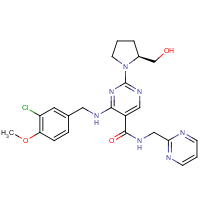 CAS: 330784-47-9 | OR302290 | 4-[(3-Chloro-4-methoxybenzyl)amino]-2-[(2S)-2-(hydroxymethyl)pyrrolidin-1-yl]-N-(pyrimidin-2-ylmethyl)pyrimidine-5-carboxamide