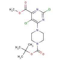 CAS: 1432896-19-9 | OR303263 | Methyl 6-{4-[(tert-butoxy)carbonyl]piperazin-1-yl}-2,5-dichloropyrimidine-4-carboxylate