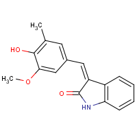 CAS:860648-89-1 | OR32142 | (3Z)-3-[(4-Hydroxy-3-methoxy-5-methylphenyl)methylidene]-2,3-dihydro-1H-indol-2-one