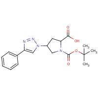 CAS: 1258652-60-6 | OR323088 | 1-(tert-Butoxycarbonyl)-4-(4-phenyl-1H-1,2,3-triazol-1-yl)pyrrolidine-2-carboxylic acid