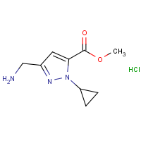 CAS: 2391987-08-7 | OR33661 | Methyl 5-(aminomethyl)-2-cyclopropyl-pyrazole-3-carboxylate hydrochloride