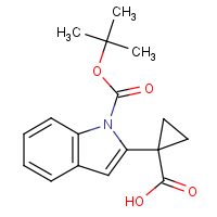 CAS:  | OR480135 | 1-(1-(tert-butoxycarbonyl)-1H-indol-2-yl)cyclopropane-1-carboxylic acid