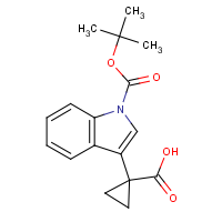 CAS:  | OR480136 | 1-(1-(tert-butoxycarbonyl)-1H-indol-3-yl)cyclopropane-1-carboxylic acid