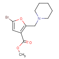 CAS:  | OR55384 | Methyl 5-bromo-2-(piperidin-1-ylmethyl)furan-3-carboxylate