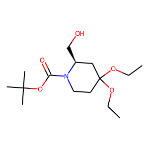 CAS: 1212295-83-4 | OR6430 | (2R)-4,4-Diethoxy-2-(hydroxymethyl)piperidine, N-BOC protected