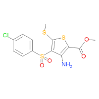 CAS:845266-18-4 | OR72418 | Methyl 3-amino-4-(4-chlorophenyl)sulfonyl-5-methylsulfanylthiophene-2-carboxylate