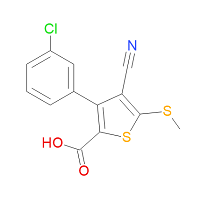 CAS:116493-00-6 | OR72469 | 3-(3-Chlorophenyl)-4-cyano-5-(methylthio)thiophene-carboxylic acid