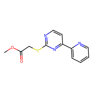CAS: 454696-55-0 | OR75351 | 2-(Methoxycarbonylmethylthio)-4-(2-pyridyl)pyrimidine
