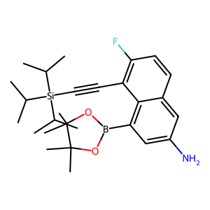 CAS: 2820116-32-1 | PC1001873 | 6-Fluoro-4-(4,4,5,5-tetramethyl-1,3,2-dioxaborolan-2-yl)-5-((triisopropylsilyl)ethynyl)naphthalen-2-amine