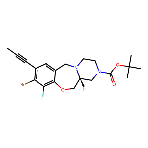 CAS: 2487481-80-9 | PC1003229 | tert-Butyl (R)-9-bromo-10-fluoro-8-(prop-1-yn-1-yl)-3,4,12,12a-tetrahydro-6H-benzo[f]pyrazino[2,1-c][1,4]oxazepine-2(1H)-carboxylate