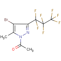 CAS:808764-22-9 | PC1004 | 1-Acetyl-4-bromo-3(5)-(heptafluoropropyl)-5(3)-methylpyrazole
