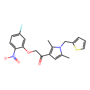 CAS: 852905-13-6 | PC1005794 | 1-(2,5-Dimethyl-1-(thiophen-2-ylmethyl)-1H-pyrrol-3-yl)-2-(5-fluoro-2-nitrophenoxy)ethan-1-one