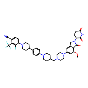 CAS: 2960179-55-7 | PC1007730 | 4-(4-(4-(4-((4-(2-(2,6-Dioxopiperidin-3-yl)-7-methoxy-1-oxoisoindolin-5-yl)piperazin-1-yl)methyl)piperidin-1-yl)phenyl)piperidin-1-yl)-3-fluoro-2-(trifluoromethyl)benzonitrile
