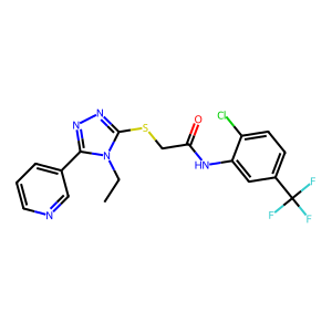 CAS: 338427-78-4 | PC1007735 | N-(2-Chloro-5-(trifluoromethyl)phenyl)-2-((4-ethyl-5-(pyridin-3-yl)-4H-1,2,4-triazol-3-yl)thio)acetamide