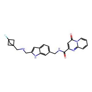 CAS: 2648257-77-4 | PC1007958 | N-((2-((((3-Fluorobicyclo[1.1.1]pentan-1-yl)methyl)amino)methyl)-1H-indol-6-yl)methyl)-4-oxo-4H-pyrido[1,2-a]pyrimidine-2-carboxamide