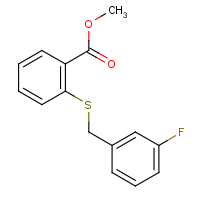 CAS:385383-54-0 | PC10144 | Methyl 2-[(3-fluorobenzyl)sulphanyl]benzenecarboxylate