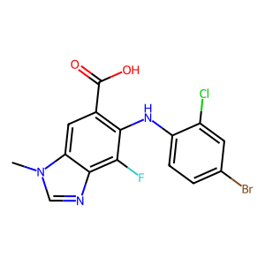 CAS: 606144-04-1 | PC102082 | 5-((4-Bromo-2-chlorophenyl)amino)-4-fluoro-1-methyl-1H-benzo[d]imidazole-6-carboxylic acid