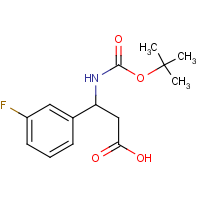 CAS:284493-59-0 | PC10277 | 3-[(tert-Butoxycarbonyl)amino]-3-(3-fluorophenyl)propanoic acid