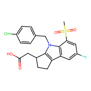 CAS: 571170-81-5 | PC103069 | 2-(4-(4-Chlorobenzyl)-7-fluoro-5-(methylsulfonyl)-1,2,3,4-tetrahydrocyclopenta[b]indol-3-yl)acetic acid