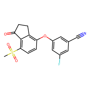 CAS: 1672665-55-2 | PC103132 | 3-Fluoro-5-((7-(methylsulfonyl)-1-oxo-2,3-dihydro-1H-inden-4-yl)oxy)benzonitrile