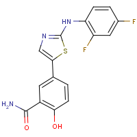 CAS:887267-25-6 | PC1212 | 2-(2,4-Difluorophenyl)amino-5-(salicylamid-5yl)-1,3-thiazole