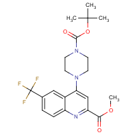 CAS:887267-65-4 | PC1891 | Methyl 4-(piperazin-1-yl-N-BOC protected)-6-(trifluoromethyl)quinoline-2-carboxylate